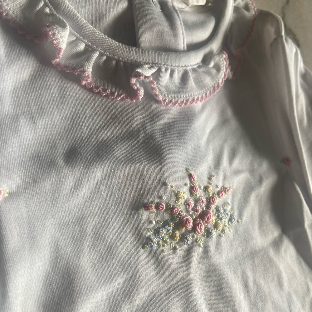 Kissy Kissy Footie with Hand embroidery